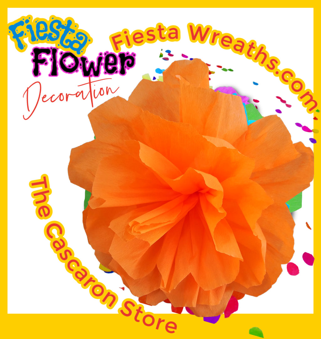 Fiesta flower Orange crepe paper flower
