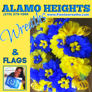 Alamo Heights School Wreaths & Decorations Spirit Party Blue & Yellow Designs