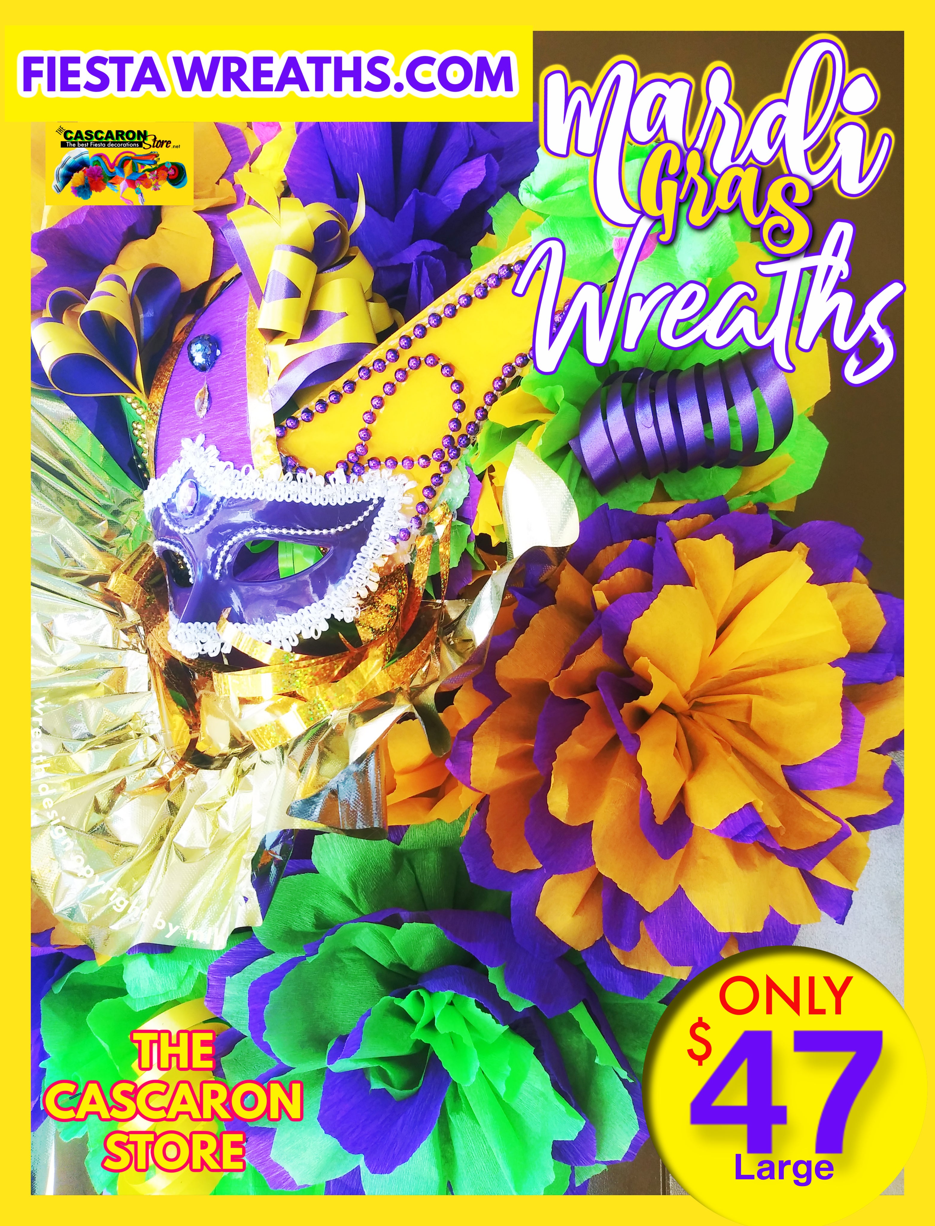 Mardi Gras Wreath Party Decoration 2021