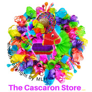 Fiesta Wreath with cute donkey mini pinata