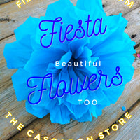 fiesta crepe paper flower blue