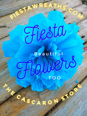 fiesta crepe paper flower blue