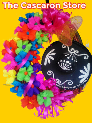 Fiesta Flowers Door Wreath